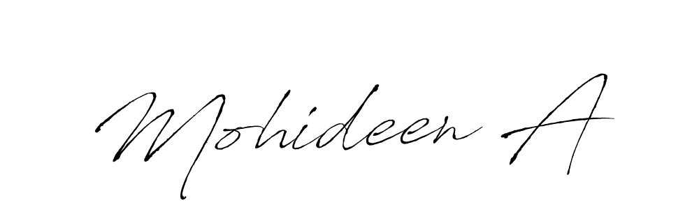 How to make Mohideen A name signature. Use Antro_Vectra style for creating short signs online. This is the latest handwritten sign. Mohideen A signature style 6 images and pictures png