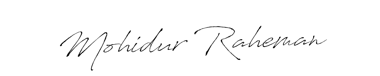 Create a beautiful signature design for name Mohidur Raheman. With this signature (Antro_Vectra) fonts, you can make a handwritten signature for free. Mohidur Raheman signature style 6 images and pictures png