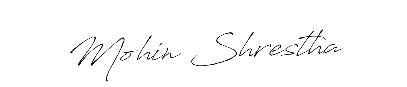 How to make Mohin Shrestha name signature. Use Antro_Vectra style for creating short signs online. This is the latest handwritten sign. Mohin Shrestha signature style 6 images and pictures png