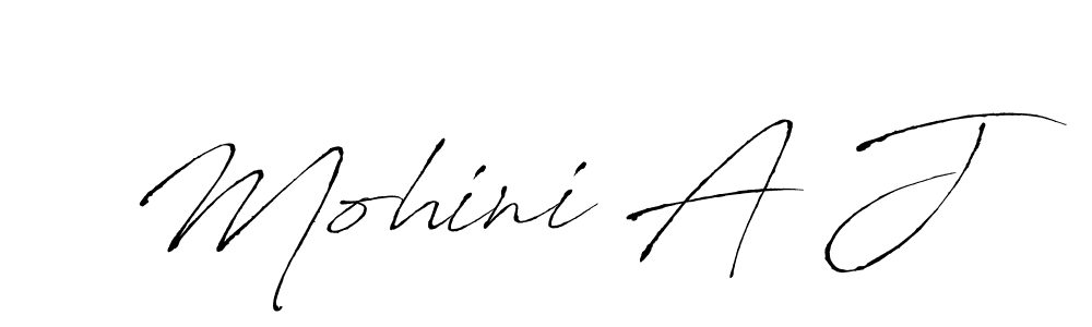 How to make Mohini A J name signature. Use Antro_Vectra style for creating short signs online. This is the latest handwritten sign. Mohini A J signature style 6 images and pictures png