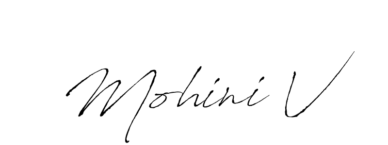 Use a signature maker to create a handwritten signature online. With this signature software, you can design (Antro_Vectra) your own signature for name Mohini V. Mohini V signature style 6 images and pictures png