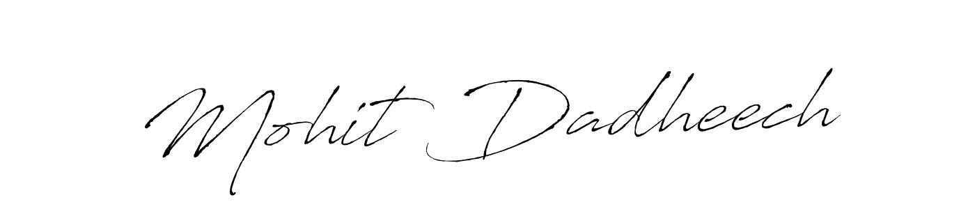 How to make Mohit Dadheech name signature. Use Antro_Vectra style for creating short signs online. This is the latest handwritten sign. Mohit Dadheech signature style 6 images and pictures png