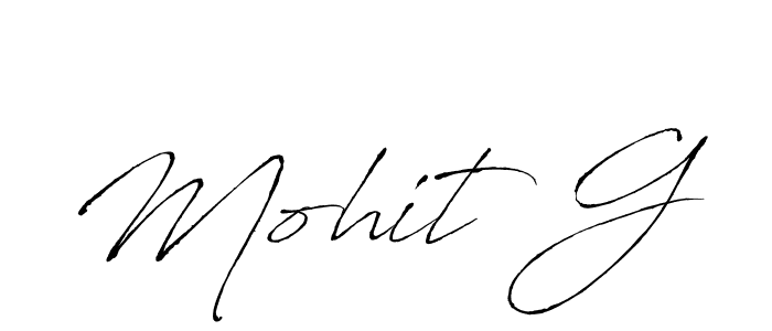 How to make Mohit G name signature. Use Antro_Vectra style for creating short signs online. This is the latest handwritten sign. Mohit G signature style 6 images and pictures png