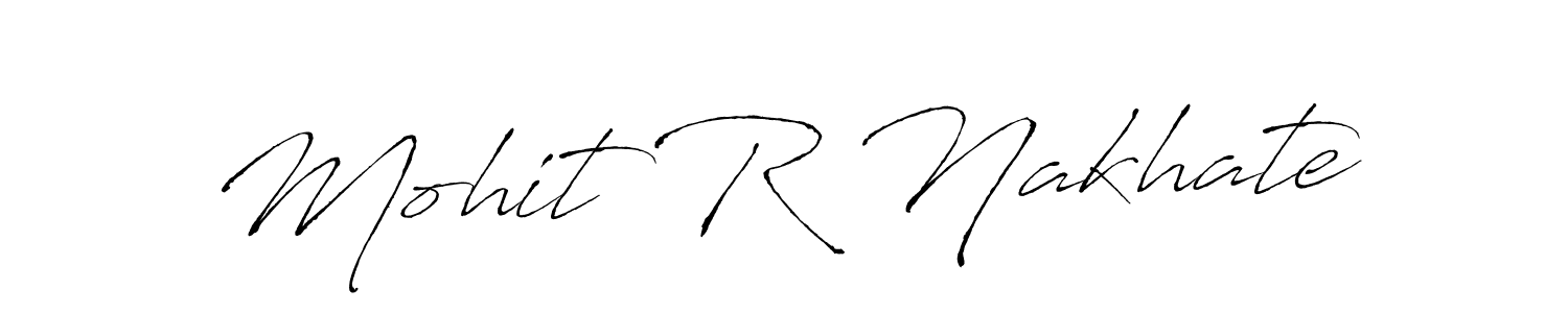 How to make Mohit R Nakhate signature? Antro_Vectra is a professional autograph style. Create handwritten signature for Mohit R Nakhate name. Mohit R Nakhate signature style 6 images and pictures png