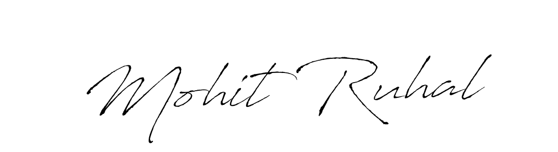How to make Mohit Ruhal name signature. Use Antro_Vectra style for creating short signs online. This is the latest handwritten sign. Mohit Ruhal signature style 6 images and pictures png