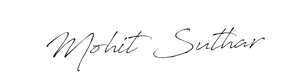 Create a beautiful signature design for name Mohit Suthar. With this signature (Antro_Vectra) fonts, you can make a handwritten signature for free. Mohit Suthar signature style 6 images and pictures png