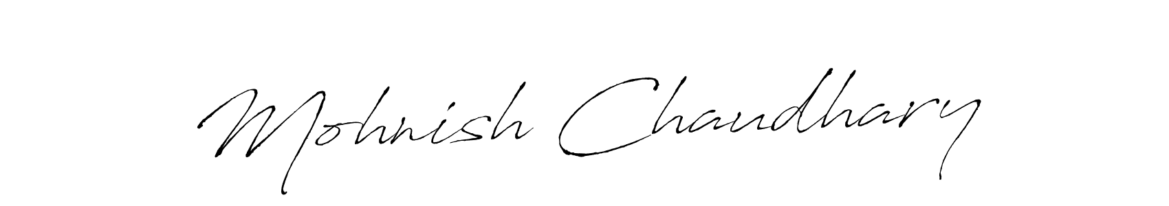 How to make Mohnish Chaudhary name signature. Use Antro_Vectra style for creating short signs online. This is the latest handwritten sign. Mohnish Chaudhary signature style 6 images and pictures png