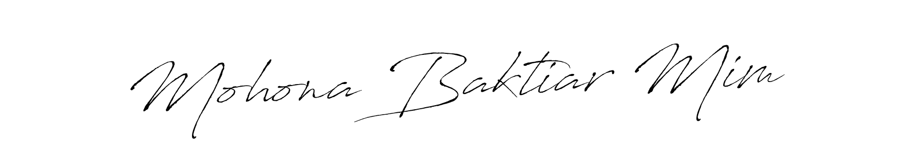 Design your own signature with our free online signature maker. With this signature software, you can create a handwritten (Antro_Vectra) signature for name Mohona Baktiar Mim. Mohona Baktiar Mim signature style 6 images and pictures png