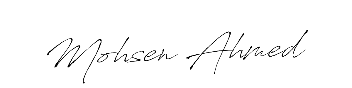 Also we have Mohsen Ahmed name is the best signature style. Create professional handwritten signature collection using Antro_Vectra autograph style. Mohsen Ahmed signature style 6 images and pictures png