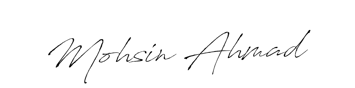 Also we have Mohsin Ahmad name is the best signature style. Create professional handwritten signature collection using Antro_Vectra autograph style. Mohsin Ahmad signature style 6 images and pictures png