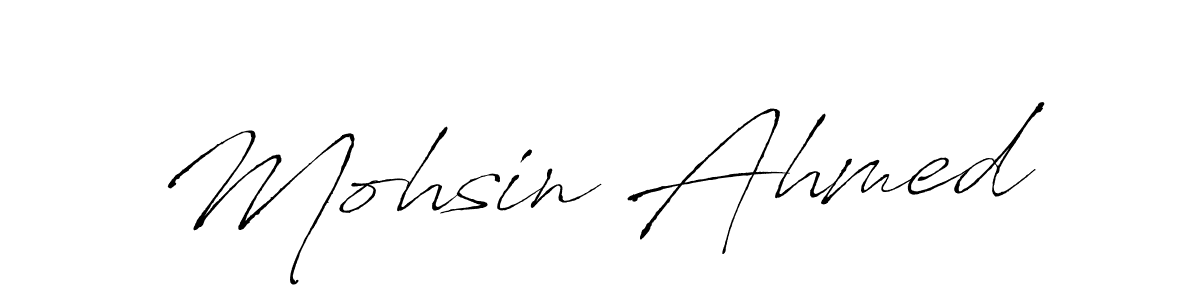 Create a beautiful signature design for name Mohsin Ahmed. With this signature (Antro_Vectra) fonts, you can make a handwritten signature for free. Mohsin Ahmed signature style 6 images and pictures png