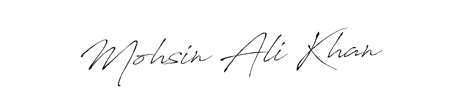 Make a beautiful signature design for name Mohsin Ali Khan. With this signature (Antro_Vectra) style, you can create a handwritten signature for free. Mohsin Ali Khan signature style 6 images and pictures png