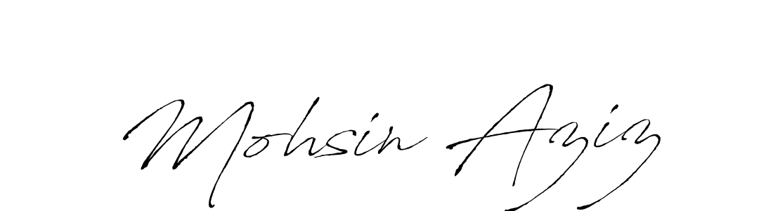 Mohsin Aziz stylish signature style. Best Handwritten Sign (Antro_Vectra) for my name. Handwritten Signature Collection Ideas for my name Mohsin Aziz. Mohsin Aziz signature style 6 images and pictures png