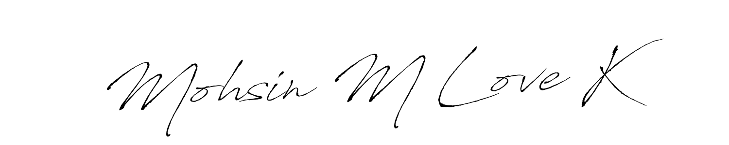 Similarly Antro_Vectra is the best handwritten signature design. Signature creator online .You can use it as an online autograph creator for name Mohsin M Love K. Mohsin M Love K signature style 6 images and pictures png