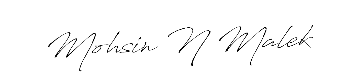 It looks lik you need a new signature style for name Mohsin N Malek. Design unique handwritten (Antro_Vectra) signature with our free signature maker in just a few clicks. Mohsin N Malek signature style 6 images and pictures png