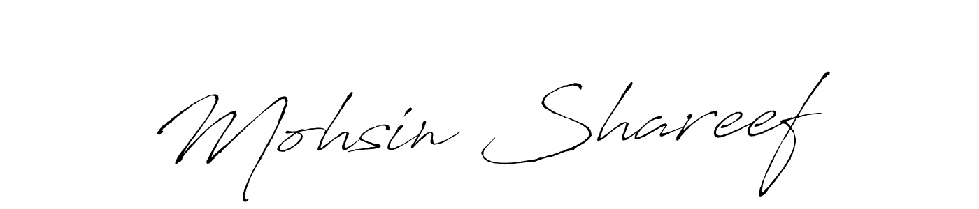Mohsin Shareef stylish signature style. Best Handwritten Sign (Antro_Vectra) for my name. Handwritten Signature Collection Ideas for my name Mohsin Shareef. Mohsin Shareef signature style 6 images and pictures png