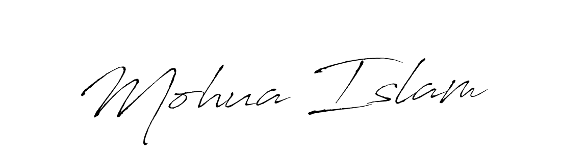 Create a beautiful signature design for name Mohua Islam. With this signature (Antro_Vectra) fonts, you can make a handwritten signature for free. Mohua Islam signature style 6 images and pictures png