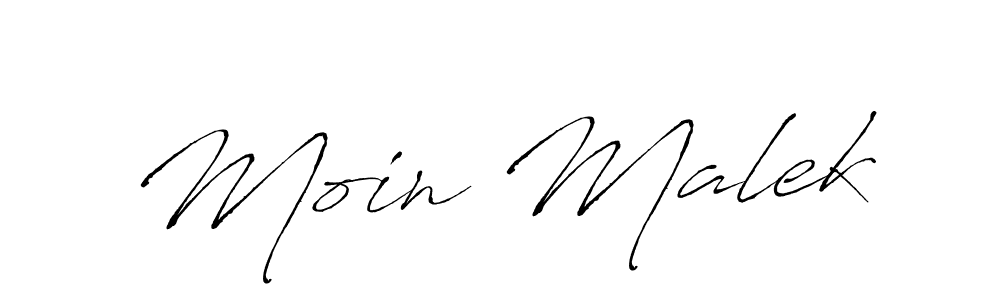 Create a beautiful signature design for name Moin Malek. With this signature (Antro_Vectra) fonts, you can make a handwritten signature for free. Moin Malek signature style 6 images and pictures png