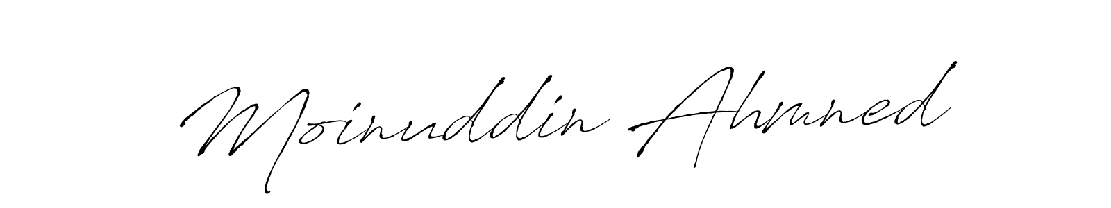 Make a beautiful signature design for name Moinuddin Ahmned. With this signature (Antro_Vectra) style, you can create a handwritten signature for free. Moinuddin Ahmned signature style 6 images and pictures png