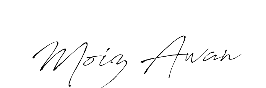 Moiz Awan stylish signature style. Best Handwritten Sign (Antro_Vectra) for my name. Handwritten Signature Collection Ideas for my name Moiz Awan. Moiz Awan signature style 6 images and pictures png
