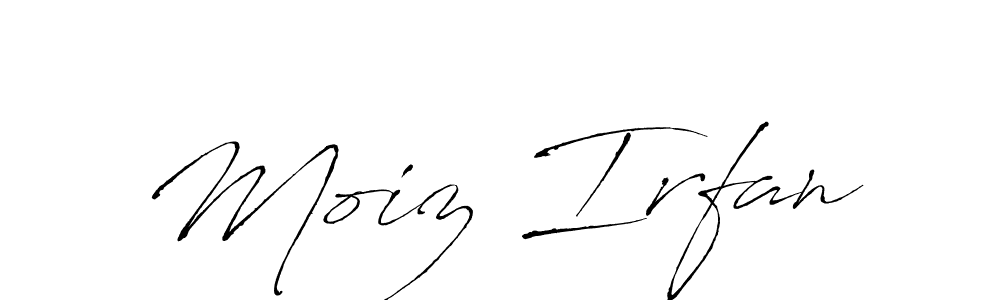 How to make Moiz Irfan name signature. Use Antro_Vectra style for creating short signs online. This is the latest handwritten sign. Moiz Irfan signature style 6 images and pictures png