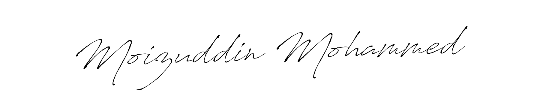 How to make Moizuddin Mohammed name signature. Use Antro_Vectra style for creating short signs online. This is the latest handwritten sign. Moizuddin Mohammed signature style 6 images and pictures png