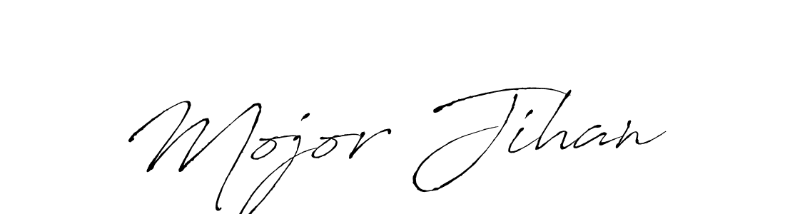 How to make Mojor Jihan name signature. Use Antro_Vectra style for creating short signs online. This is the latest handwritten sign. Mojor Jihan signature style 6 images and pictures png