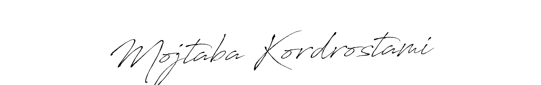 How to make Mojtaba Kordrostami name signature. Use Antro_Vectra style for creating short signs online. This is the latest handwritten sign. Mojtaba Kordrostami signature style 6 images and pictures png