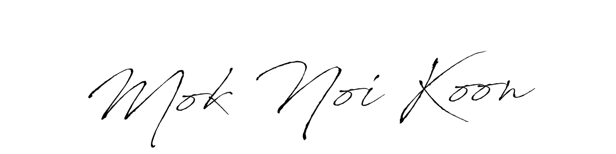 Make a beautiful signature design for name Mok Noi Koon. With this signature (Antro_Vectra) style, you can create a handwritten signature for free. Mok Noi Koon signature style 6 images and pictures png
