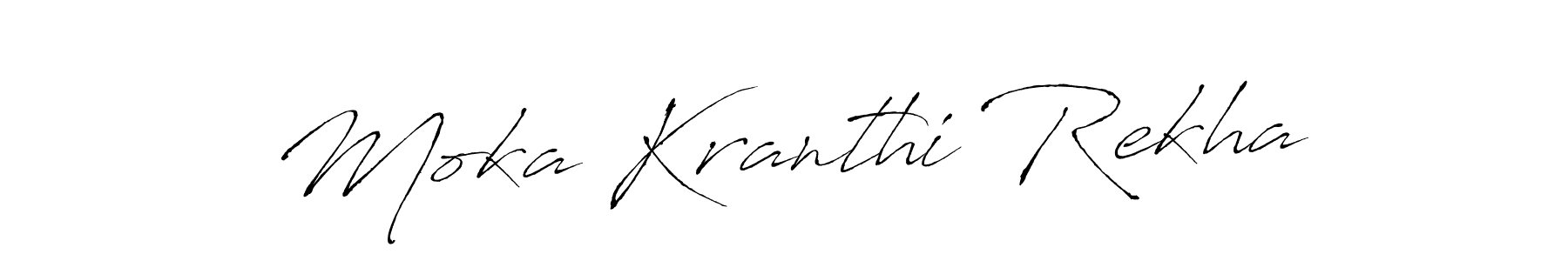 Create a beautiful signature design for name Moka Kranthi Rekha. With this signature (Antro_Vectra) fonts, you can make a handwritten signature for free. Moka Kranthi Rekha signature style 6 images and pictures png