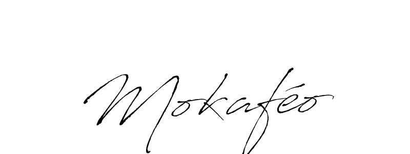 Make a beautiful signature design for name Mokaféo. With this signature (Antro_Vectra) style, you can create a handwritten signature for free. Mokaféo signature style 6 images and pictures png