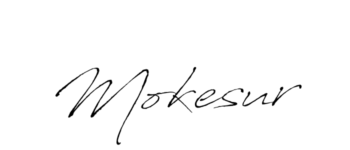 Make a beautiful signature design for name Mokesur. With this signature (Antro_Vectra) style, you can create a handwritten signature for free. Mokesur signature style 6 images and pictures png