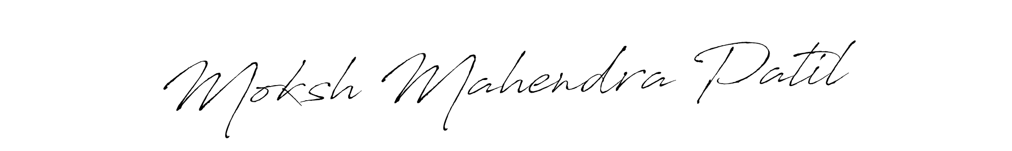 Make a beautiful signature design for name Moksh Mahendra Patil. With this signature (Antro_Vectra) style, you can create a handwritten signature for free. Moksh Mahendra Patil signature style 6 images and pictures png