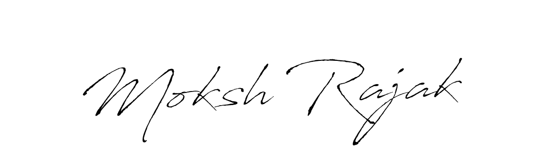 Make a beautiful signature design for name Moksh Rajak. With this signature (Antro_Vectra) style, you can create a handwritten signature for free. Moksh Rajak signature style 6 images and pictures png