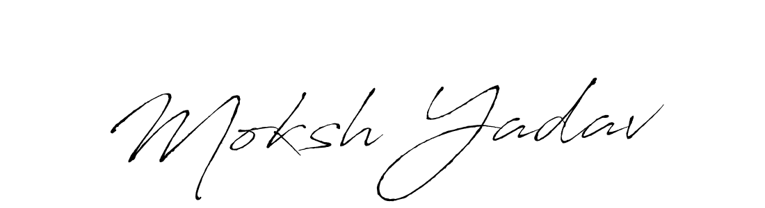 Make a beautiful signature design for name Moksh Yadav. With this signature (Antro_Vectra) style, you can create a handwritten signature for free. Moksh Yadav signature style 6 images and pictures png