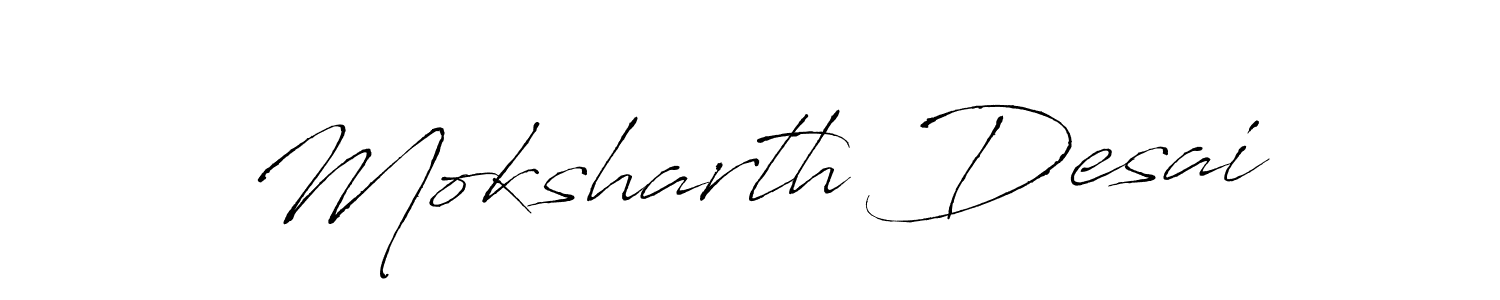Moksharth Desai stylish signature style. Best Handwritten Sign (Antro_Vectra) for my name. Handwritten Signature Collection Ideas for my name Moksharth Desai. Moksharth Desai signature style 6 images and pictures png