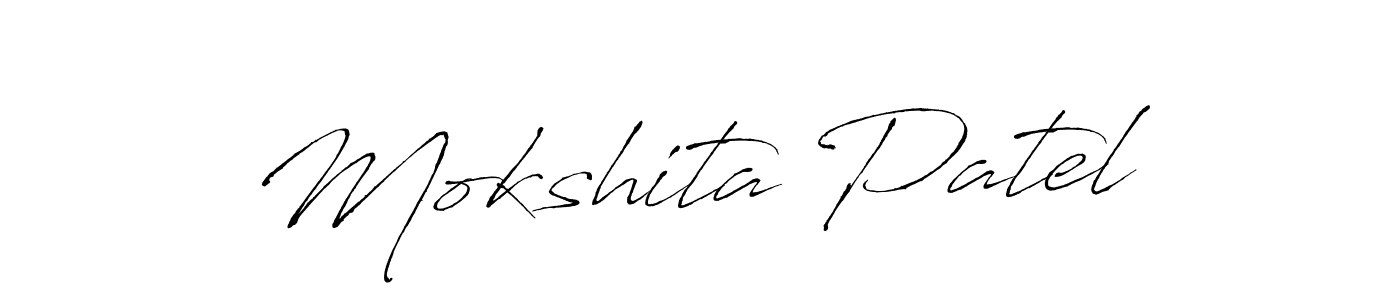 Make a beautiful signature design for name Mokshita Patel. With this signature (Antro_Vectra) style, you can create a handwritten signature for free. Mokshita Patel signature style 6 images and pictures png