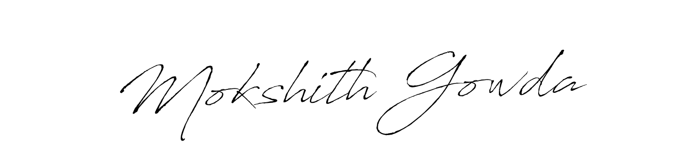 The best way (Antro_Vectra) to make a short signature is to pick only two or three words in your name. The name Mokshith Gowda include a total of six letters. For converting this name. Mokshith Gowda signature style 6 images and pictures png