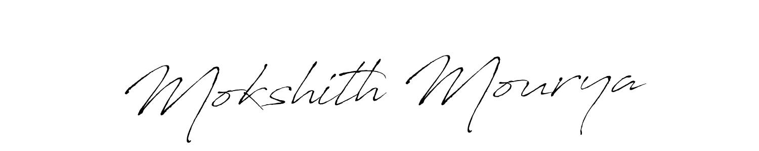 Make a beautiful signature design for name Mokshith Mourya. With this signature (Antro_Vectra) style, you can create a handwritten signature for free. Mokshith Mourya signature style 6 images and pictures png