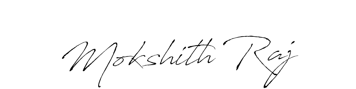 Antro_Vectra is a professional signature style that is perfect for those who want to add a touch of class to their signature. It is also a great choice for those who want to make their signature more unique. Get Mokshith Raj name to fancy signature for free. Mokshith Raj signature style 6 images and pictures png