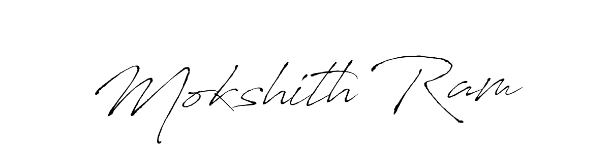 How to make Mokshith Ram name signature. Use Antro_Vectra style for creating short signs online. This is the latest handwritten sign. Mokshith Ram signature style 6 images and pictures png
