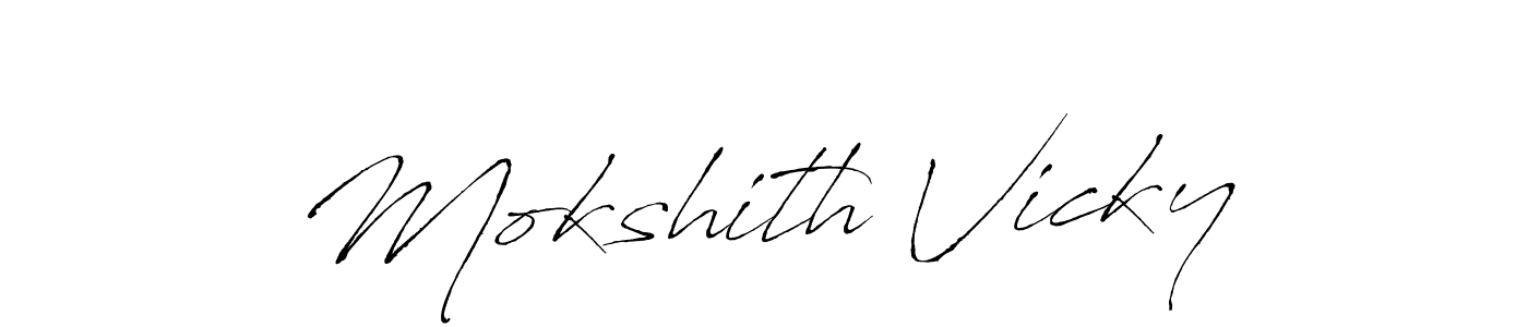 Similarly Antro_Vectra is the best handwritten signature design. Signature creator online .You can use it as an online autograph creator for name Mokshith Vicky. Mokshith Vicky signature style 6 images and pictures png