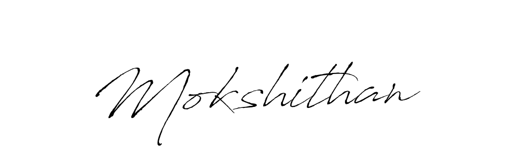 Create a beautiful signature design for name Mokshithan. With this signature (Antro_Vectra) fonts, you can make a handwritten signature for free. Mokshithan signature style 6 images and pictures png