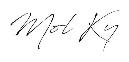 Style your name Mol Ky with confidence using Antro_Vectra signature design. Simple, elegant, and ready for immediate document use. Mol Ky signature style 6 images and pictures png