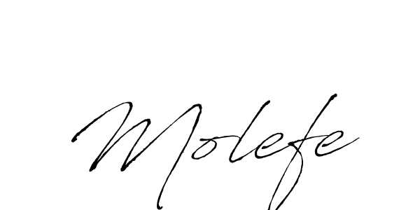 Design your own signature with our free online signature maker. With this signature software, you can create a handwritten (Antro_Vectra) signature for name Molefe. Molefe signature style 6 images and pictures png