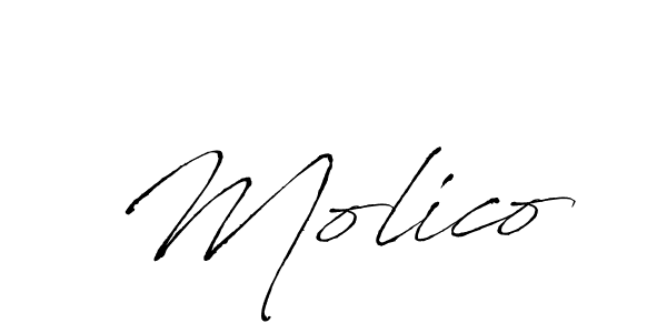 Design your own signature with our free online signature maker. With this signature software, you can create a handwritten (Antro_Vectra) signature for name Molico. Molico signature style 6 images and pictures png