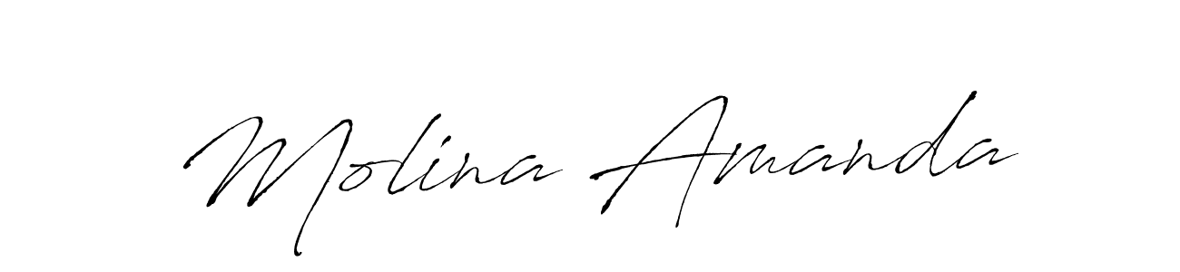 How to make Molina Amanda name signature. Use Antro_Vectra style for creating short signs online. This is the latest handwritten sign. Molina Amanda signature style 6 images and pictures png