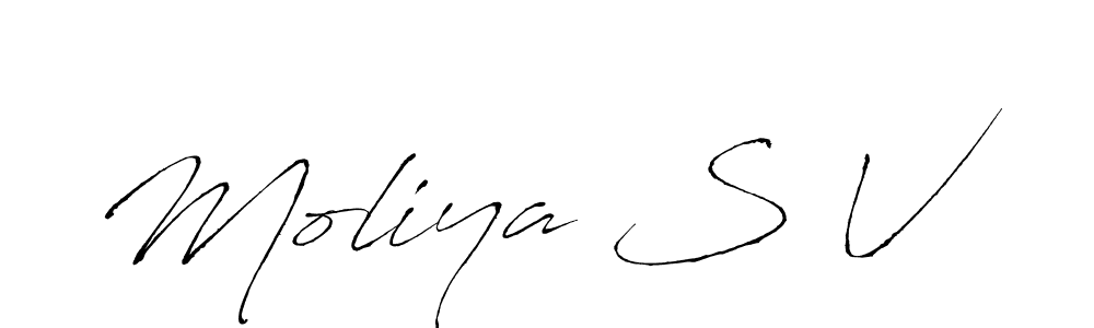 Moliya S V stylish signature style. Best Handwritten Sign (Antro_Vectra) for my name. Handwritten Signature Collection Ideas for my name Moliya S V. Moliya S V signature style 6 images and pictures png
