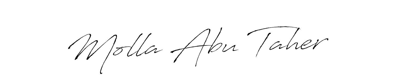 Use a signature maker to create a handwritten signature online. With this signature software, you can design (Antro_Vectra) your own signature for name Molla Abu Taher. Molla Abu Taher signature style 6 images and pictures png