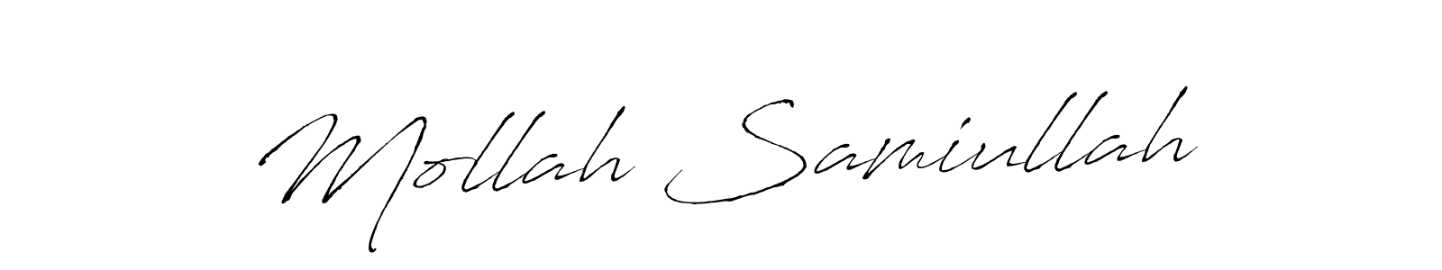Create a beautiful signature design for name Mollah Samiullah. With this signature (Antro_Vectra) fonts, you can make a handwritten signature for free. Mollah Samiullah signature style 6 images and pictures png